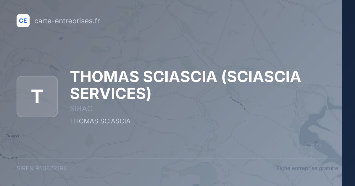 THOMAS SCIASCIA (SCIASCIA SERVICES) — 953822194 — fiche entreprise