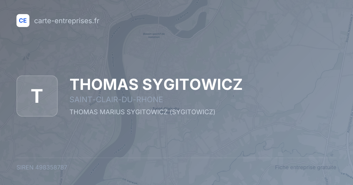 THOMAS SYGITOWICZ — 498358787 — fiche entreprise