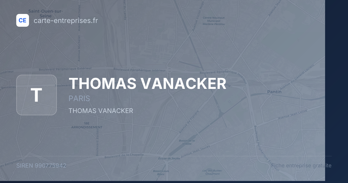 THOMAS VANACKER — 990775942 — fiche entreprise