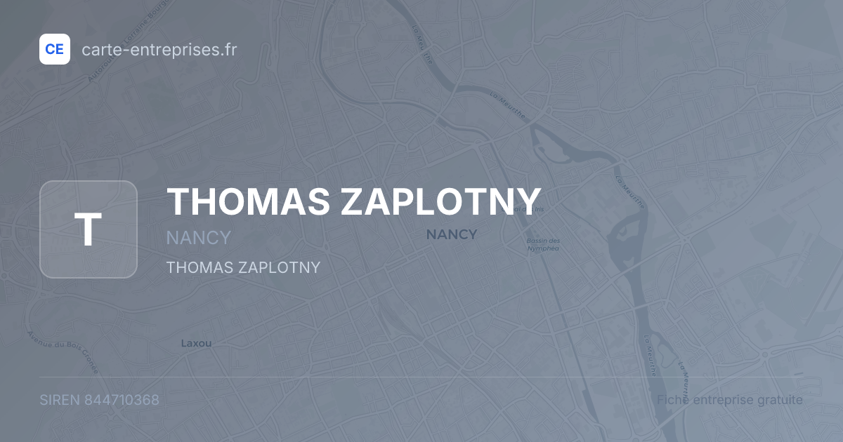 THOMAS ZAPLOTNY — 844710368 — fiche entreprise