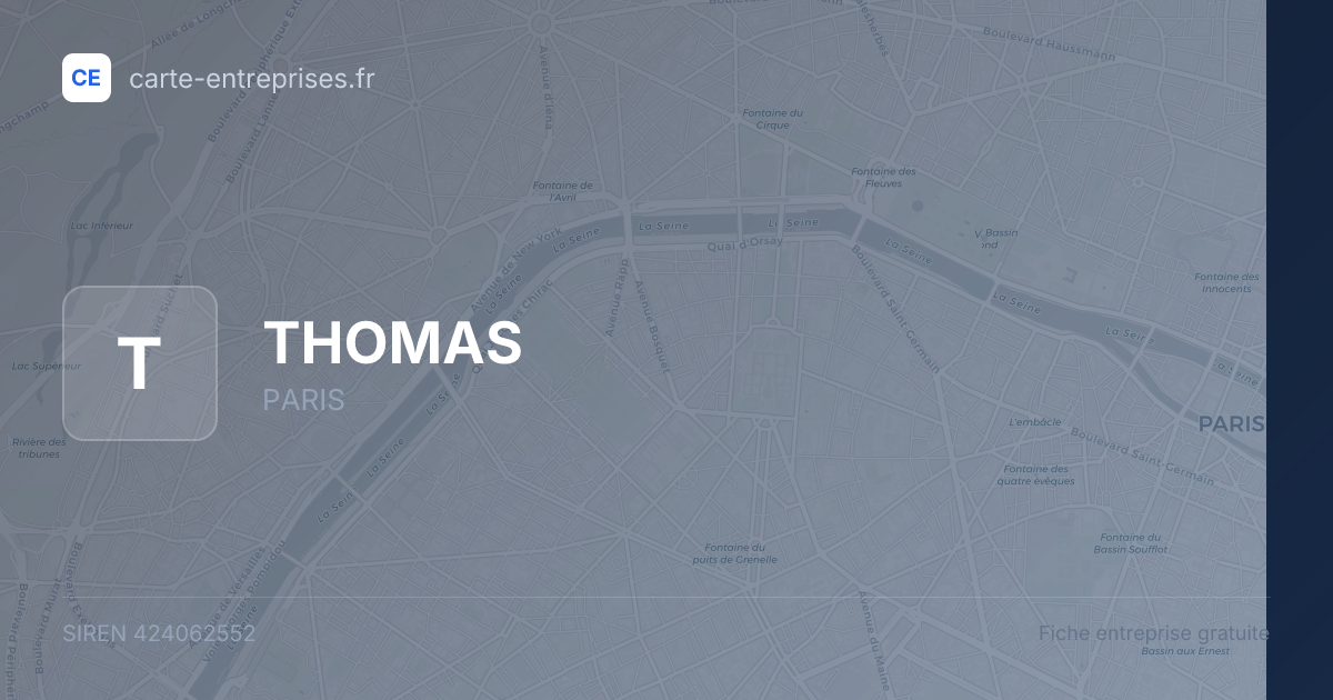 THOMAS — 424062552 — fiche entreprise