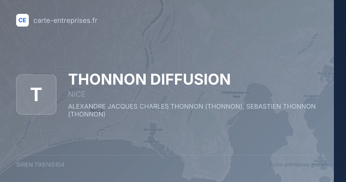 THONNON DIFFUSION — 799745104 — fiche entreprise