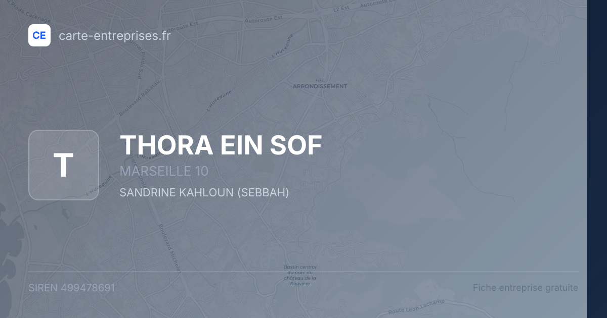 THORA EIN SOF — 499478691 — fiche entreprise