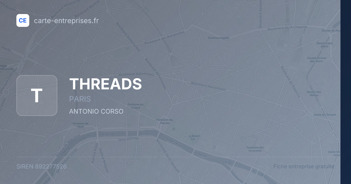 THREADS — 892277526 — fiche entreprise