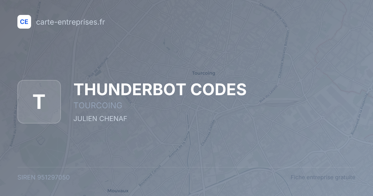 THUNDERBOT CODES — 951297050 — fiche entreprise