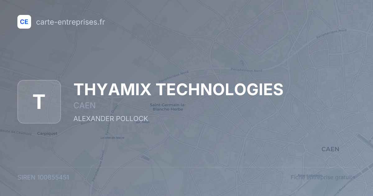 THYAMIX TECHNOLOGIES — 100855451 — fiche entreprise