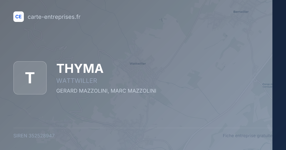 THYMA — 352528947 — fiche entreprise