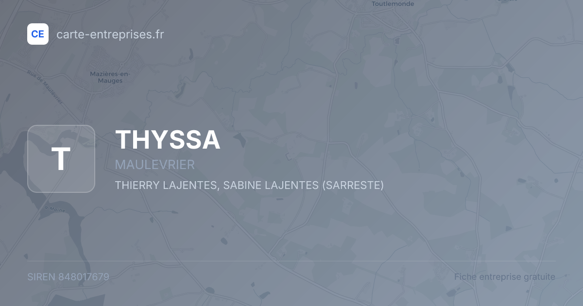 THYSSA — 848017679 — fiche entreprise