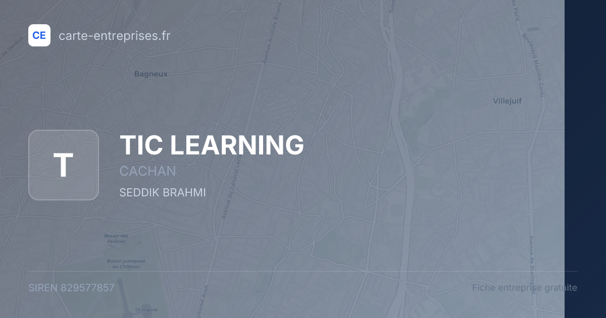 TIC LEARNING — 829577857 — fiche entreprise