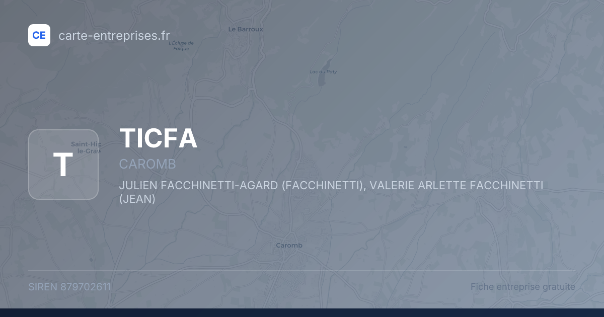 TICFA — 879702611 — fiche entreprise