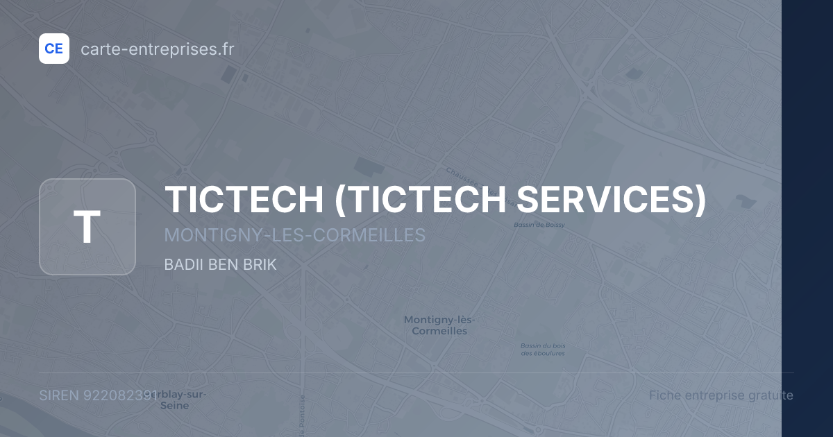 TICTECH (TICTECH SERVICES) — 922082391 — fiche entreprise