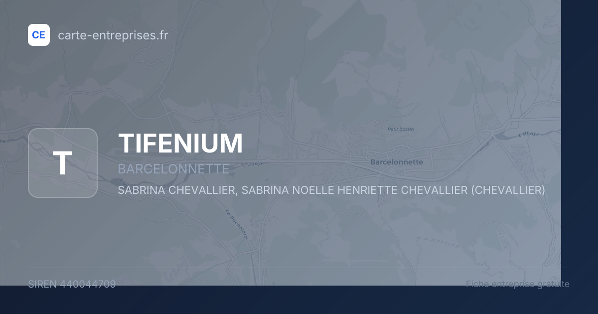 TIFENIUM — 440044709 — fiche entreprise