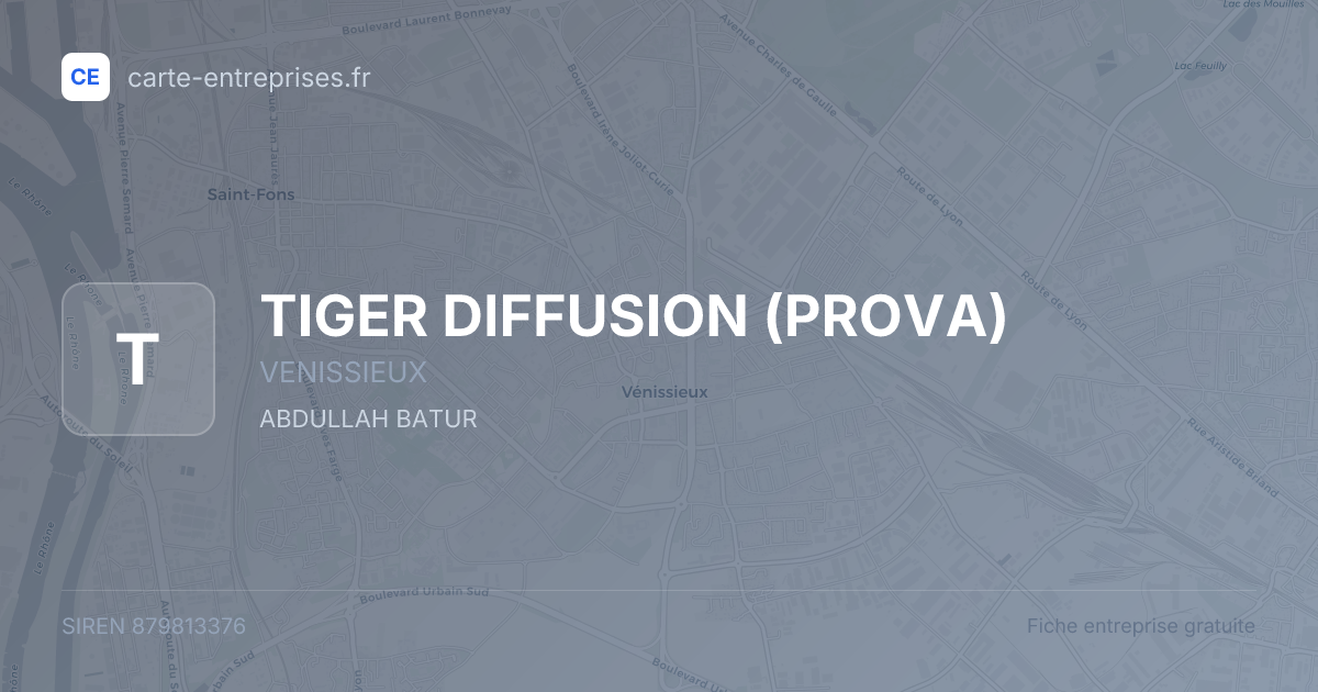 TIGER DIFFUSION (PROVA) — 879813376 — fiche entreprise
