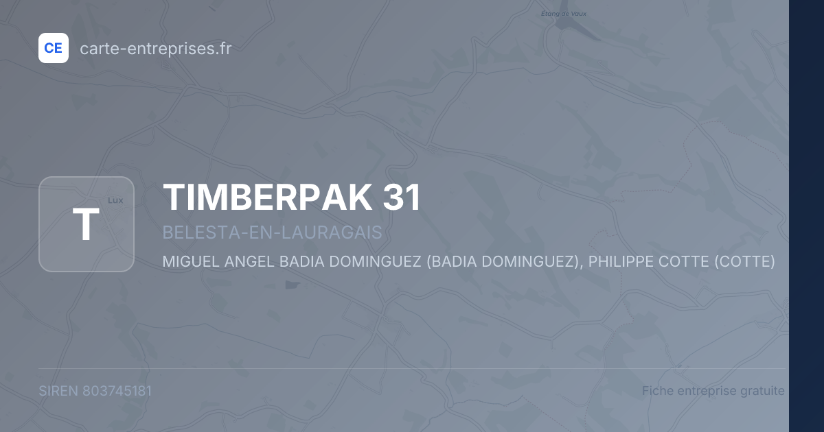 TIMBERPAK 31 — 803745181 — fiche entreprise