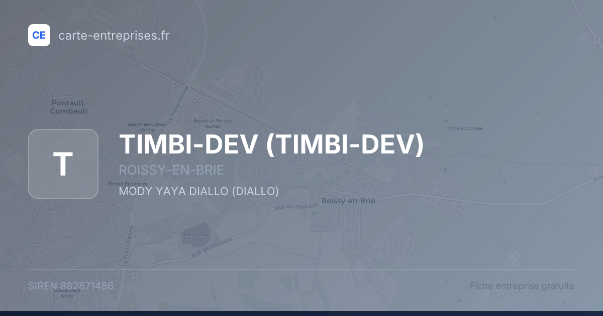 TIMBI-DEV — 882871486 — fiche entreprise