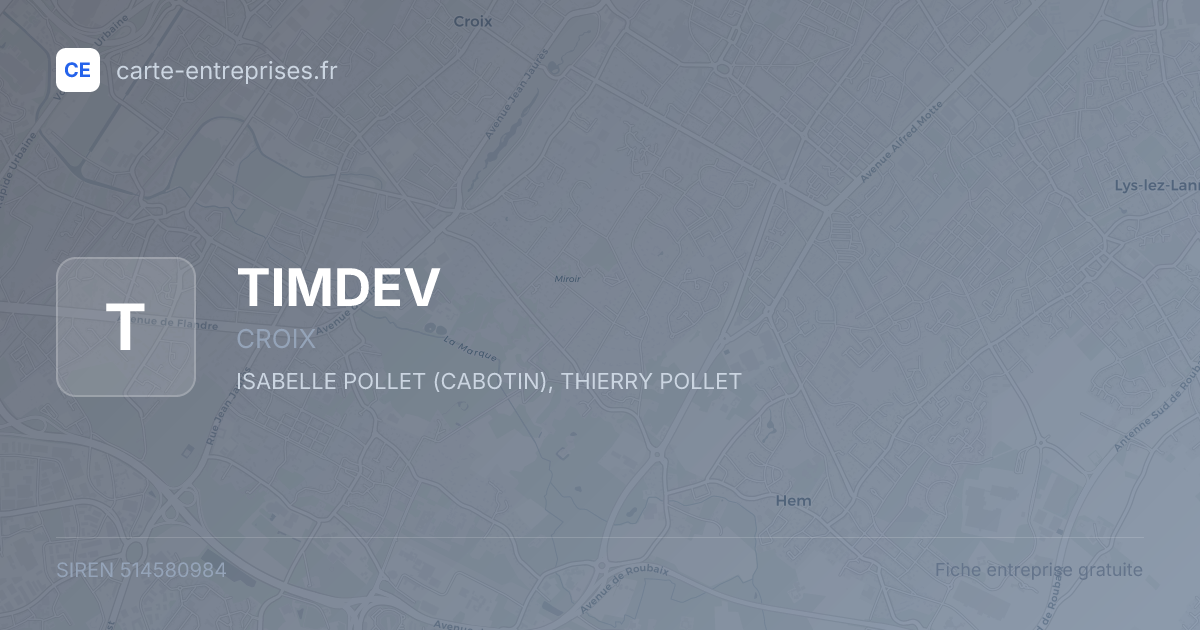 TIMDEV — 514580984 — fiche entreprise