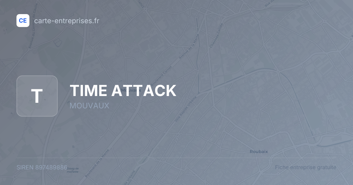 TIME ATTACK — 897489886 — fiche entreprise