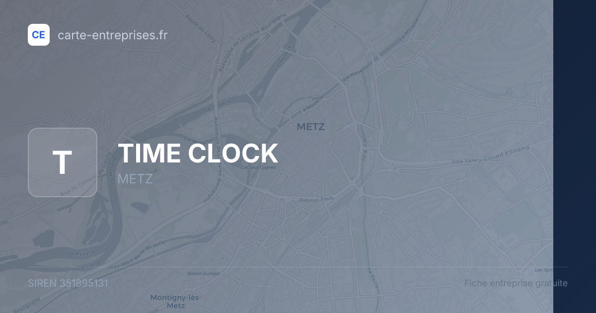 TIME CLOCK — 351895131 — fiche entreprise
