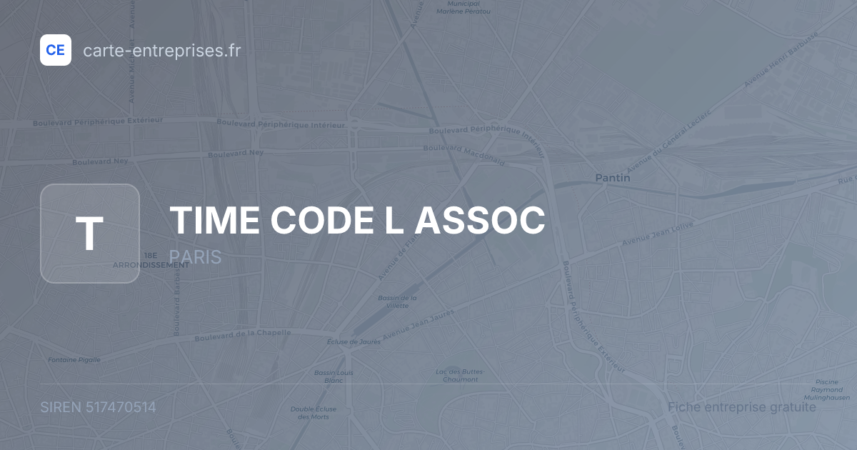TIME CODE L ASSOC — 517470514 — fiche entreprise