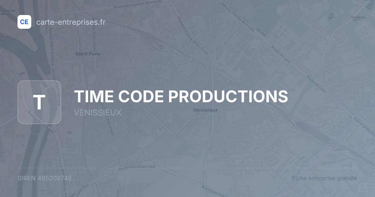 TIME CODE PRODUCTIONS — 485208748 — fiche entreprise