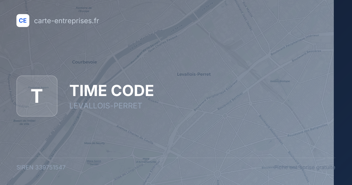 TIME CODE — 339751547 — fiche entreprise