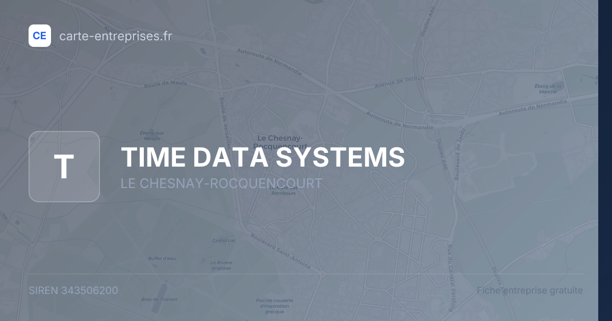 TIME DATA SYSTEMS — 343506200 — fiche entreprise