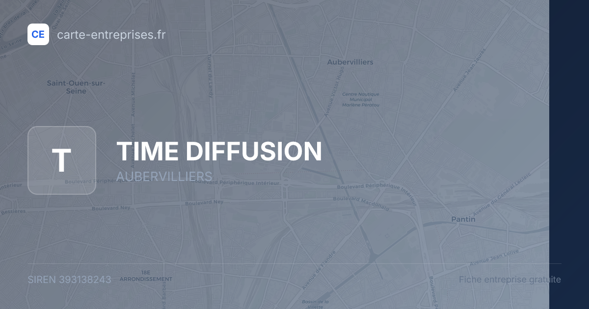 TIME DIFFUSION — 393138243 — fiche entreprise