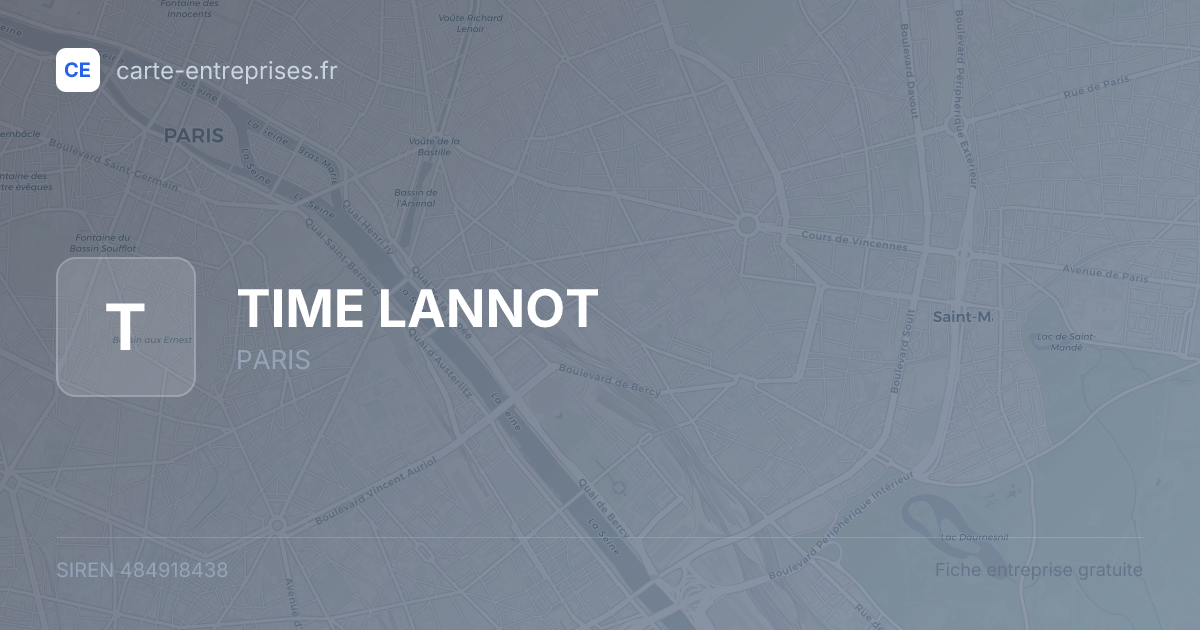 TIME LANNOT — 484918438 — fiche entreprise