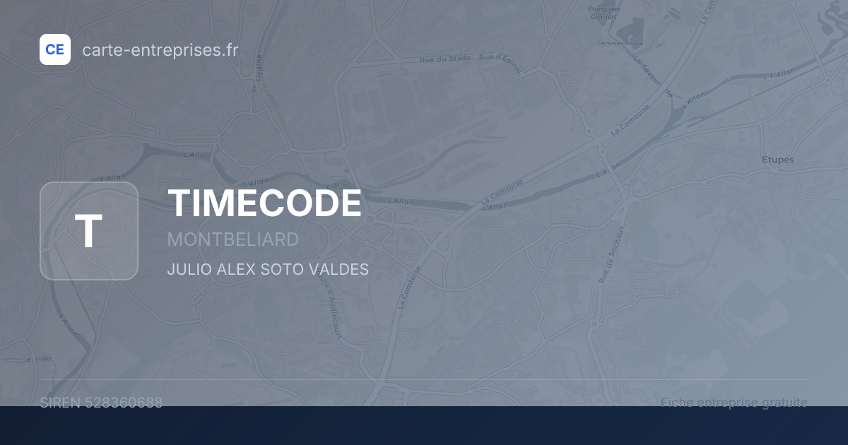 TIMECODE — 528360688 — fiche entreprise