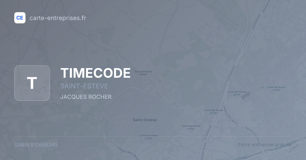 TIMECODE — 810696245 — fiche entreprise