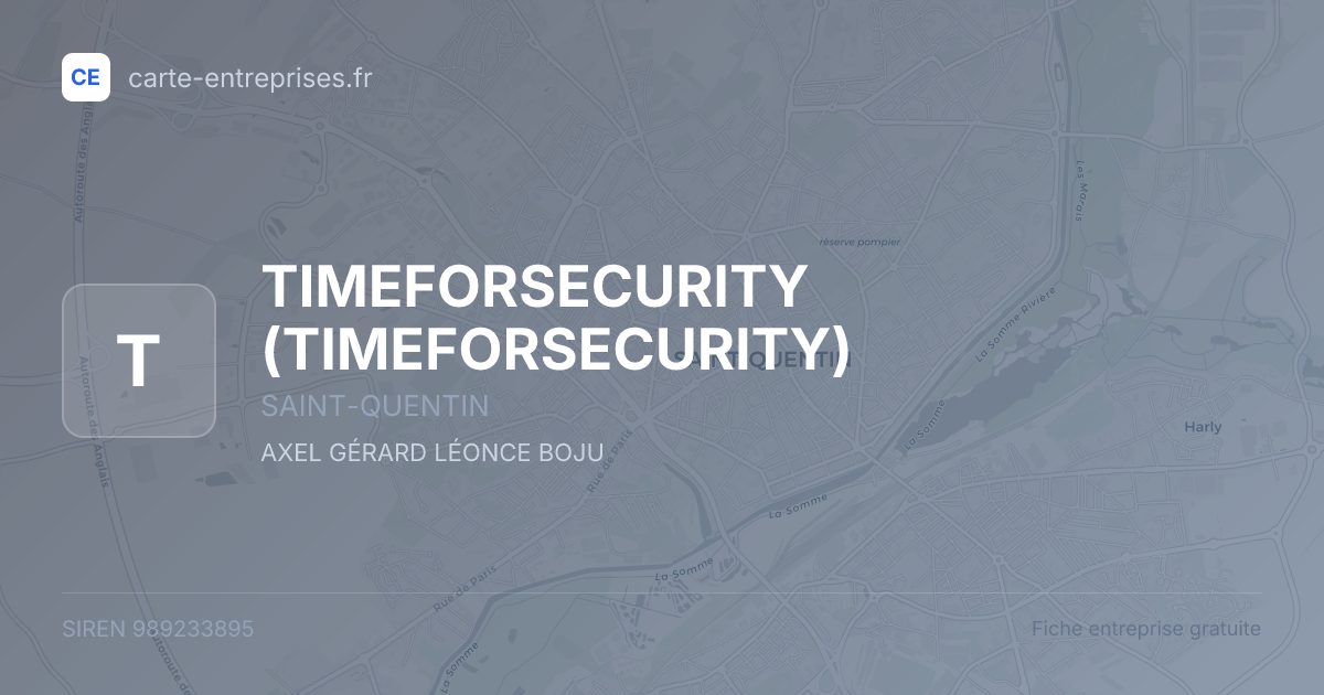 TIMEFORSECURITY — 989233895 — fiche entreprise