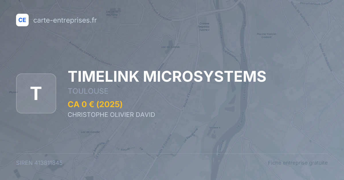 TIMELINK MICROSYSTEMS — 413811845 — fiche entreprise