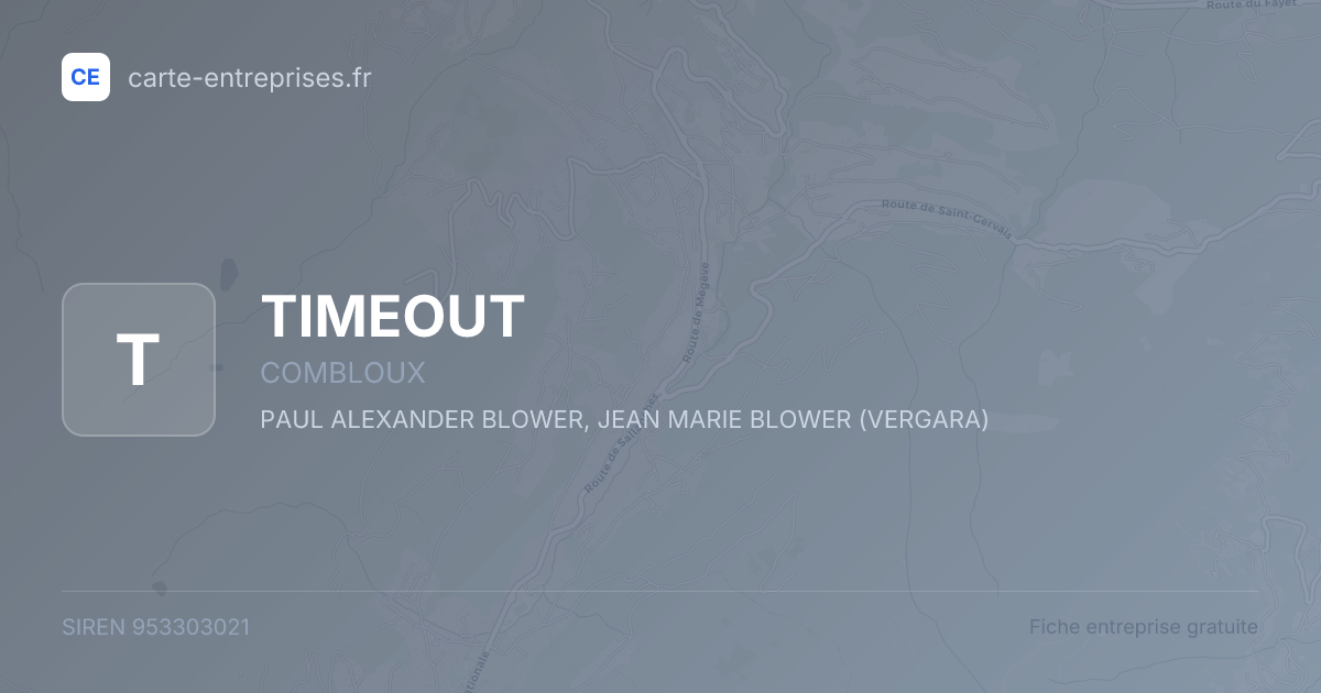 TIMEOUT — 953303021 — fiche entreprise