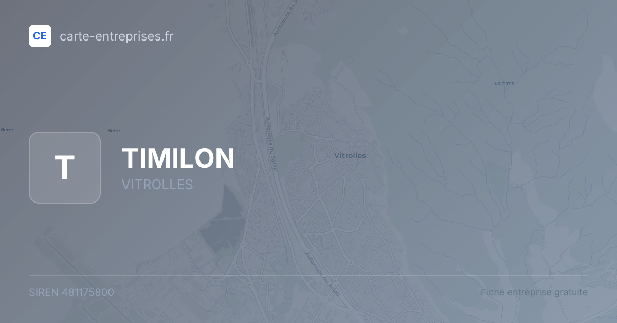 TIMILON — 481175800 — fiche entreprise