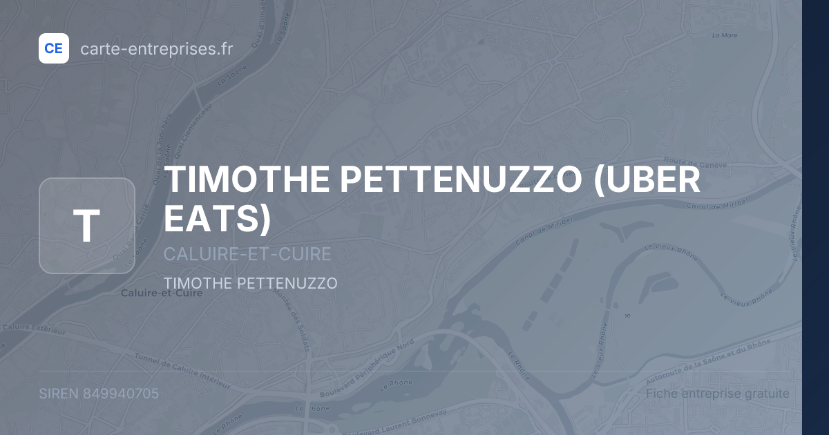 TIMOTHE PETTENUZZO (UBER EATS) — 849940705 — fiche entreprise