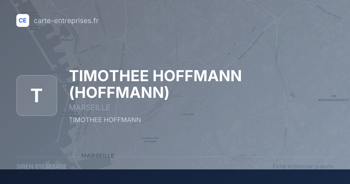 TIMOTHEE HOFFMANN (HOFFMANN) — 818362402 — fiche entreprise