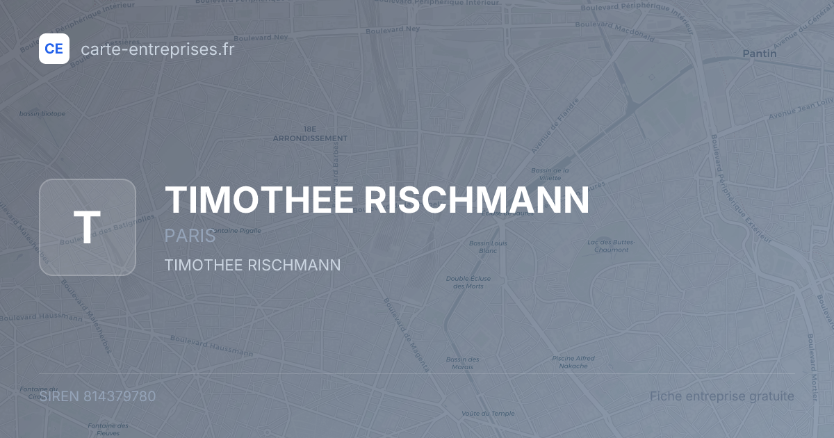 TIMOTHEE RISCHMANN — 814379780 — fiche entreprise
