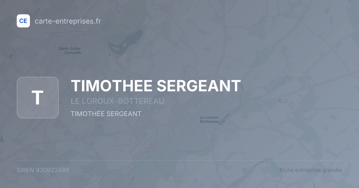 TIMOTHEE SERGEANT — 930922489 — fiche entreprise