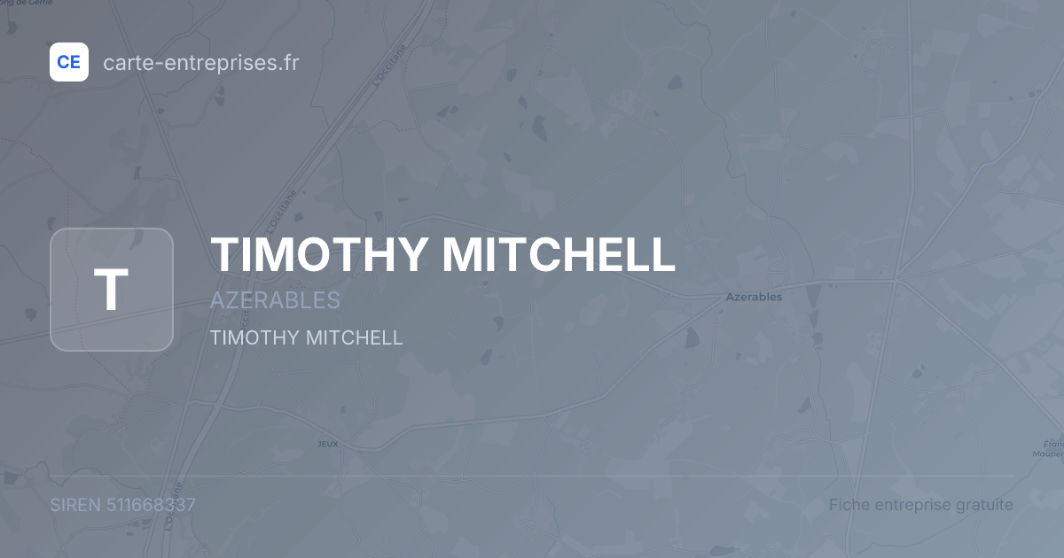 TIMOTHY MITCHELL — 511668337 — fiche entreprise