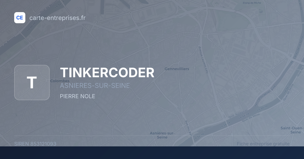 TINKERCODER — 853121093 — fiche entreprise