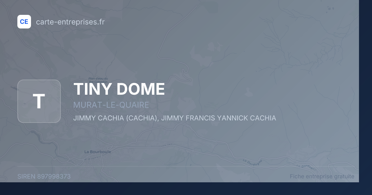 TINY DOME — 897998373 — fiche entreprise