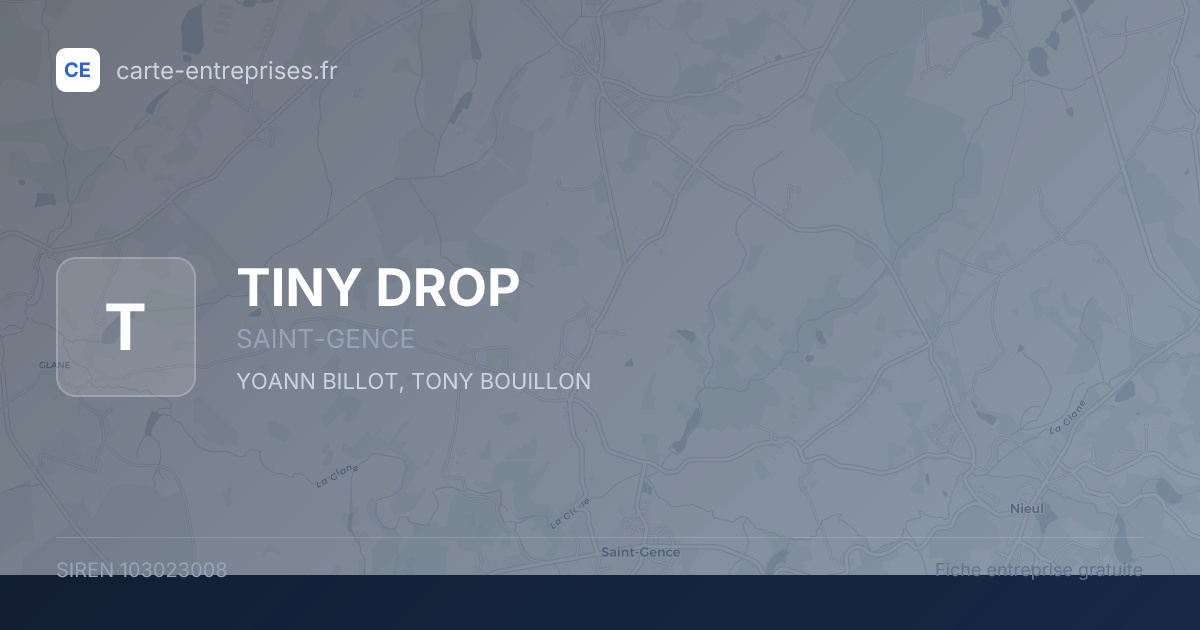 TINY DROP — 103023008 — fiche entreprise