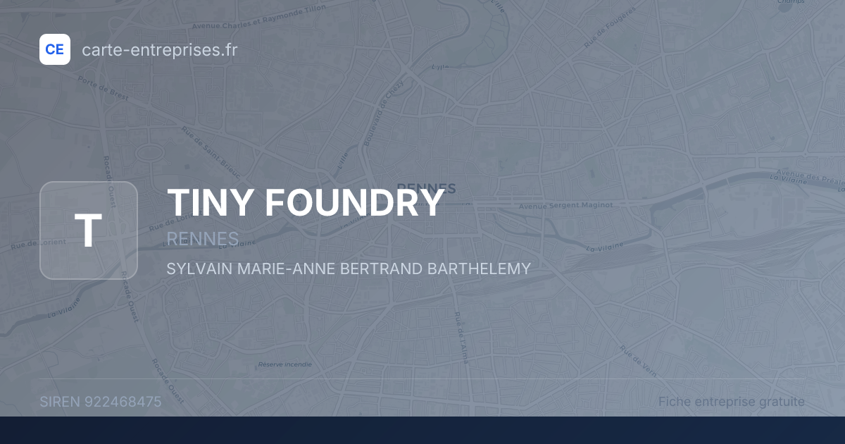 TINY FOUNDRY — 922468475 — fiche entreprise