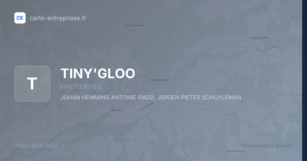 TINY'GLOO — 897973681 — fiche entreprise