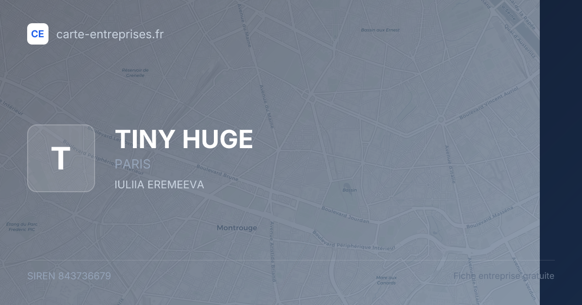 TINY HUGE — 843736679 — fiche entreprise