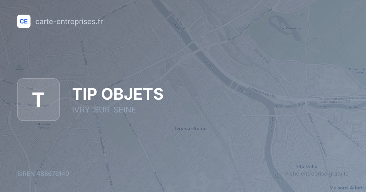 TIP OBJETS — 488676149 — fiche entreprise