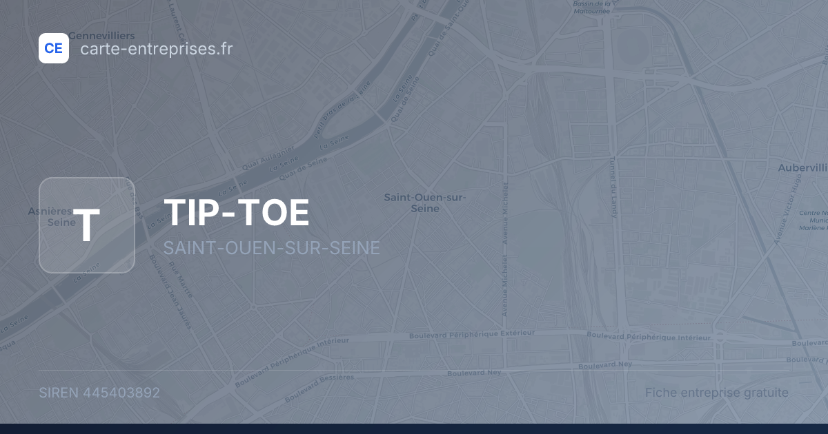 TIP-TOE — 445403892 — fiche entreprise
