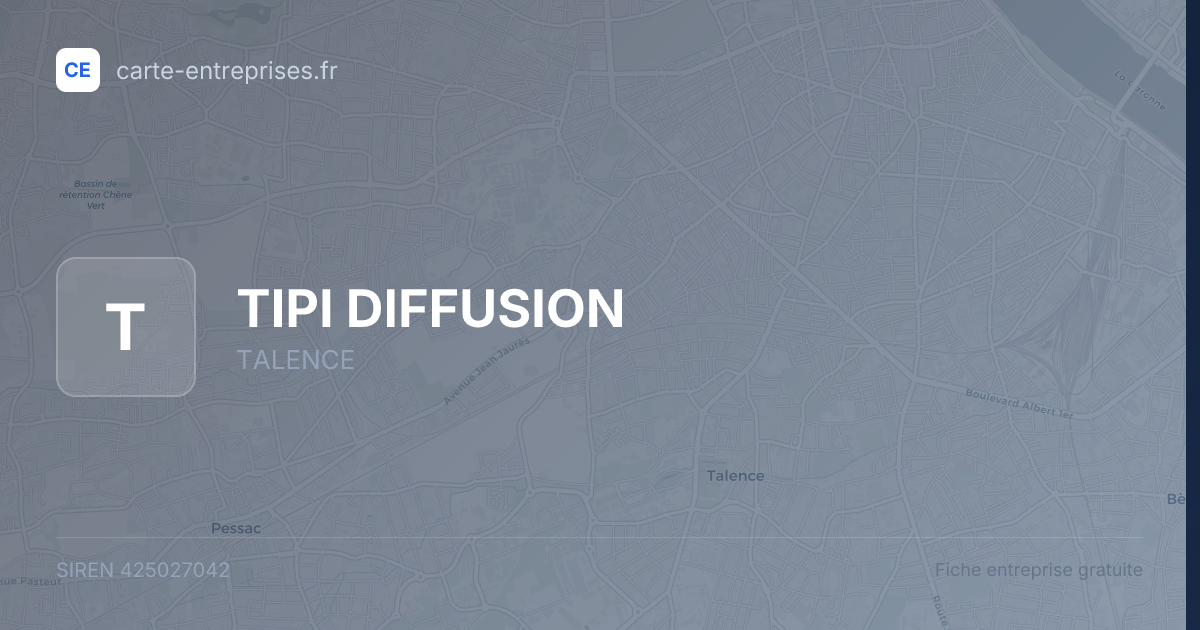 TIPI DIFFUSION — 425027042 — fiche entreprise