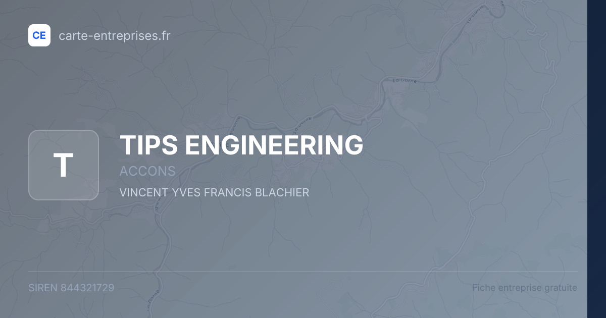 TIPS ENGINEERING — 844321729 — fiche entreprise