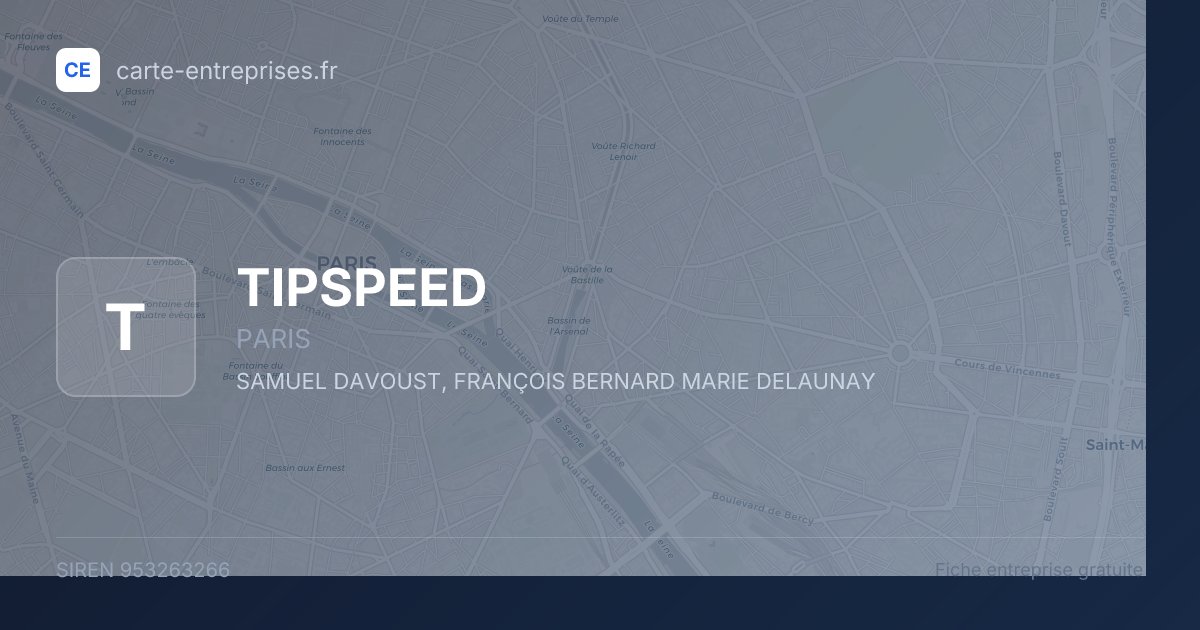 TIPSPEED — 953263266 — fiche entreprise